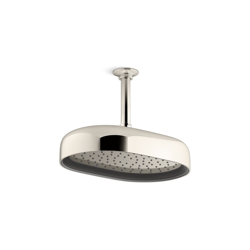 KOHLER K-26293-SN Statement Oblong 12" Single-Function Rainhead, 2.5 Gpm In Vibrant Polished Nickel