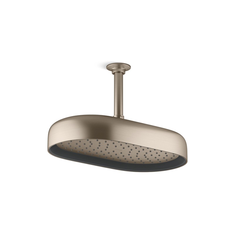 KOHLER K-26294-BV Statement Oblong 14" Single-Function Rainhead, 2.5 Gpm In Vibrant Brushed Bronze