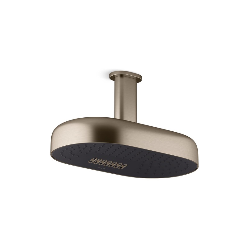 KOHLER K-26295-G-BV Statement Oblong 14" Two-Function Rainhead, 1.75 Gpm In Vibrant Brushed Bronze