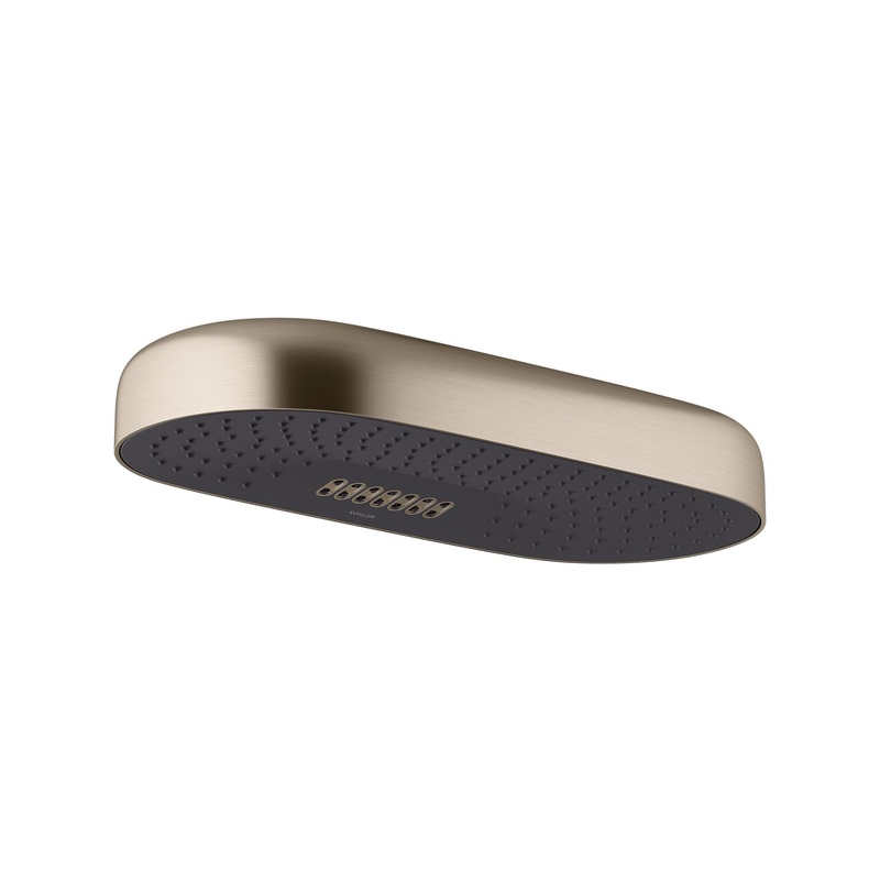KOHLER K-26297-BV Statement Oblong 18" Two-Function Rainhead, 2.5 Gpm In Vibrant Brushed Bronze