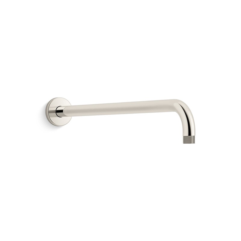 KOHLER K-26307-SN Statement 19" Wall-Mount Single-Function Rainhead Arm And Flange In Vibrant Polished Nickel