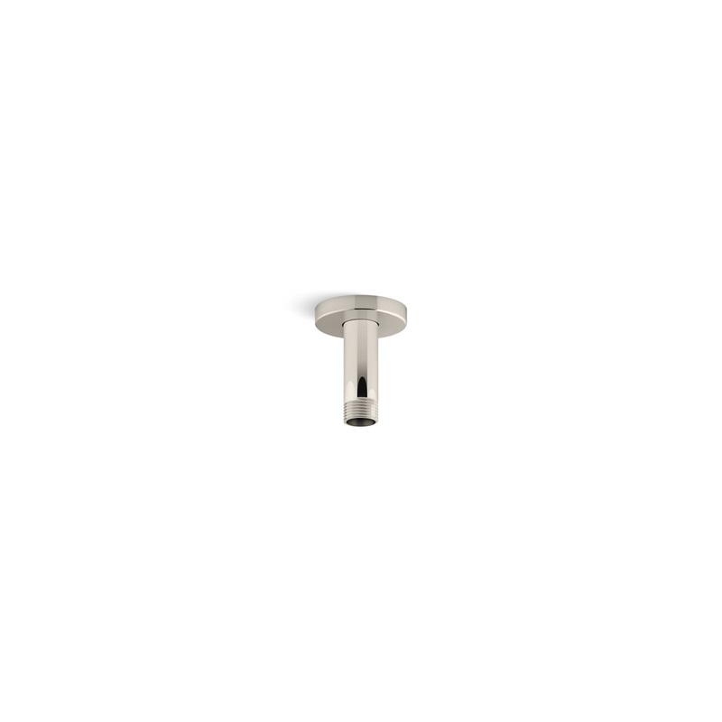 KOHLER K-26319-SN Statement 3" Ceiling-Mount Single-Function Rainhead Arm And Flange In Vibrant Polished Nickel
