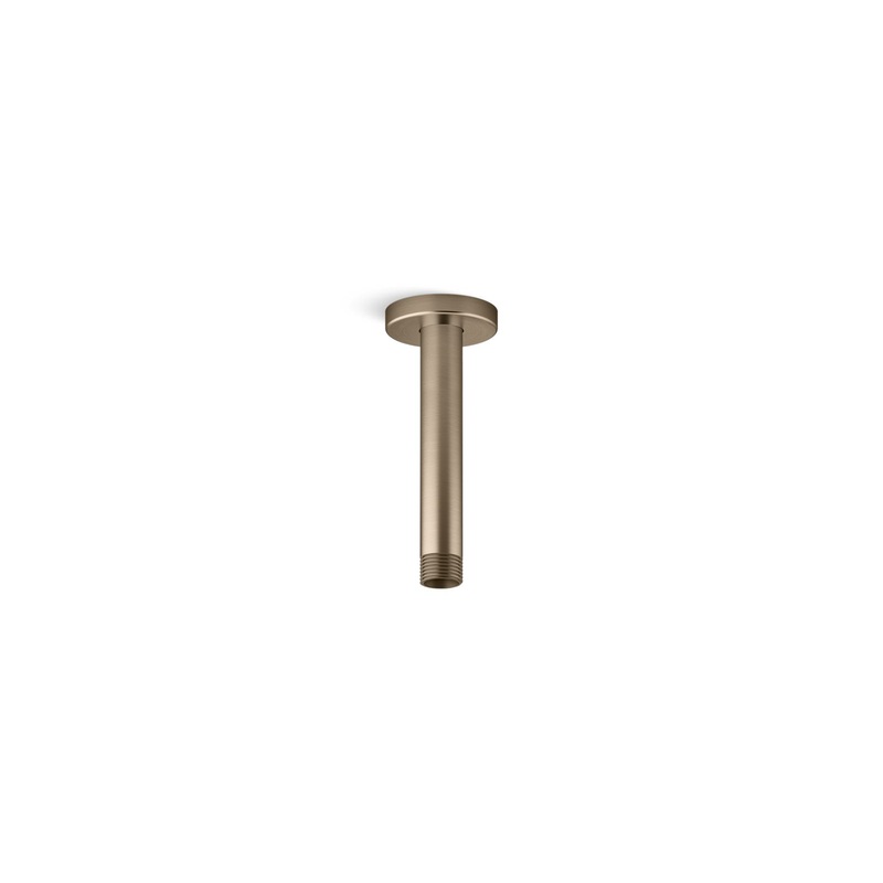 KOHLER K-26320-BV Statement 6" Ceiling-Mount Single-Function Rainhead Arm And Flange In Vibrant Brushed Bronze