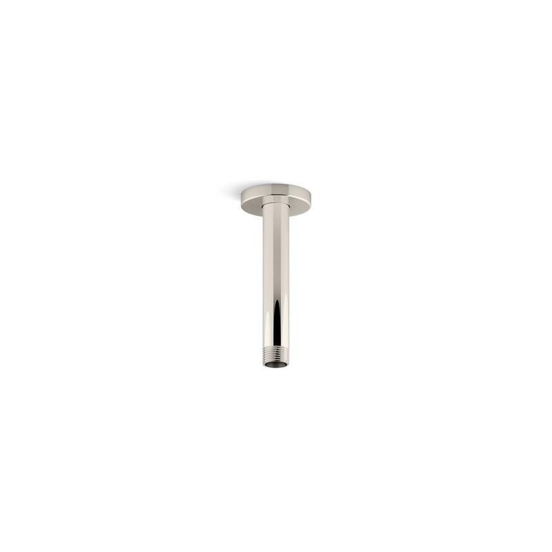 KOHLER K-26320-SN Statement 6" Ceiling-Mount Single-Function Rainhead Arm And Flange In Vibrant Polished Nickel