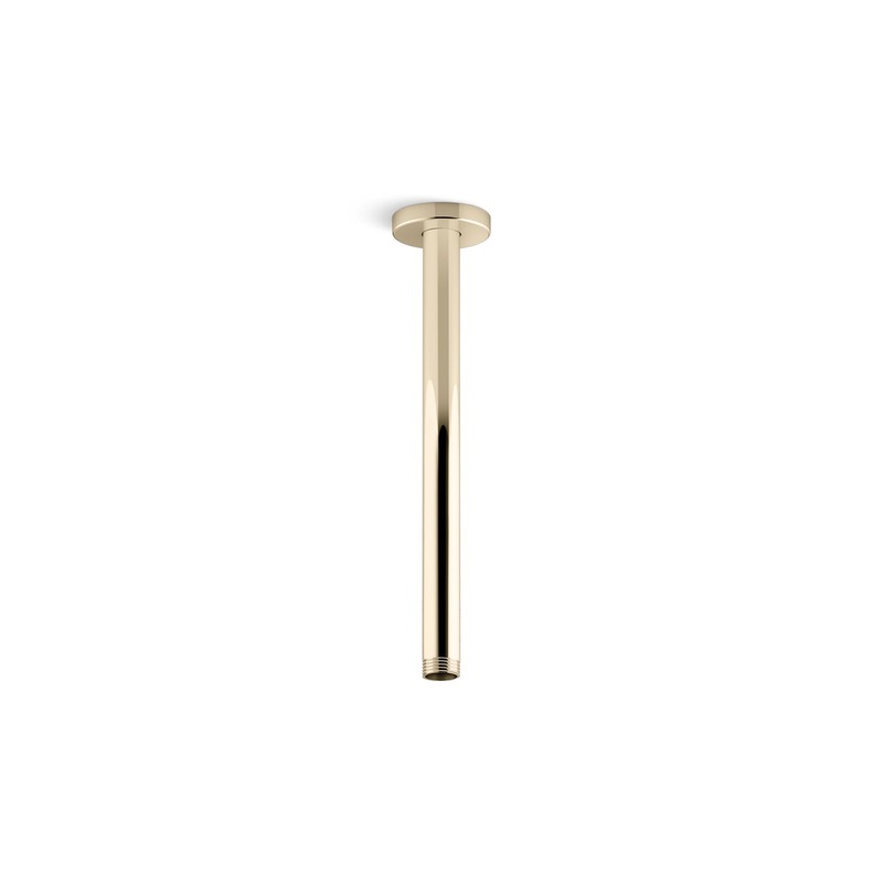 KOHLER K-26321-AF Statement 12" Ceiling-Mount Single-Function Rainhead Arm And Flange In Vibrant French Gold