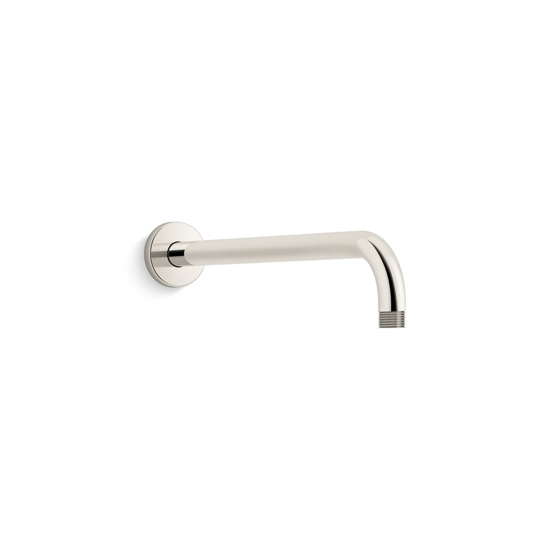 KOHLER K-26322-SN Statement 15-1/2" Wall-Mount Single-Function Rainhead Arm And Flange In Vibrant Polished Nickel