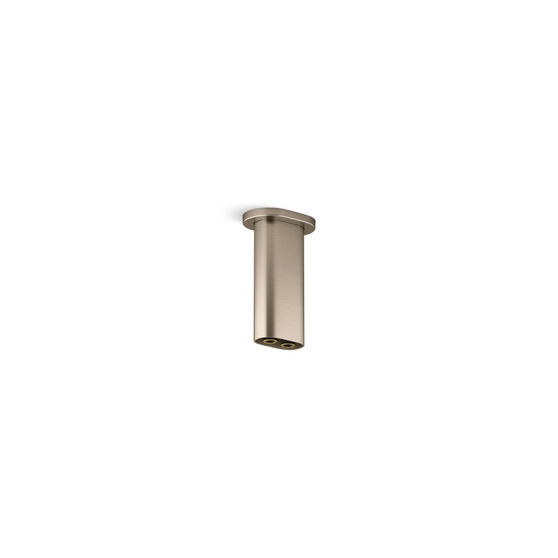 KOHLER K-26325-BV Statement 5" Ceiling-Mount Two-Function Rainhead Arm And Flange In Vibrant Brushed Bronze