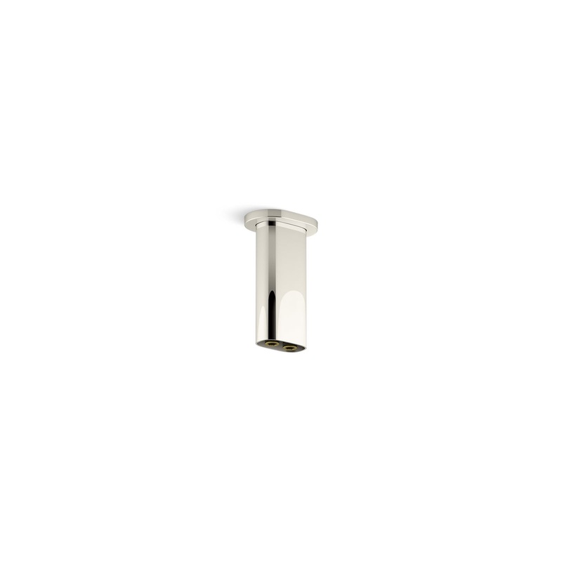 KOHLER K-26325-SN Statement 5" Ceiling-Mount Two-Function Rainhead Arm And Flange In Vibrant Polished Nickel
