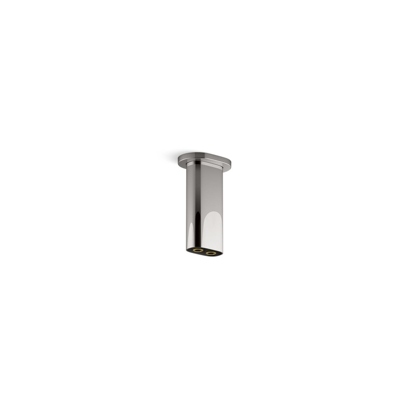 KOHLER K-26325-TT Statement 5" Ceiling-Mount Two-Function Rainhead Arm And Flange In Vibrant Titanium