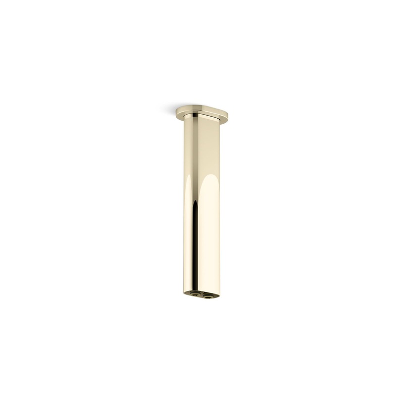 KOHLER K-26326-AF Statement 10" Ceiling-Mount Two-Function Rainhead Arm And Flange In Vibrant French Gold