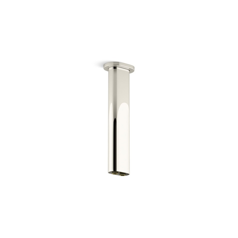 KOHLER K-26326-SN Statement 10" Ceiling-Mount Two-Function Rainhead Arm And Flange In Vibrant Polished Nickel