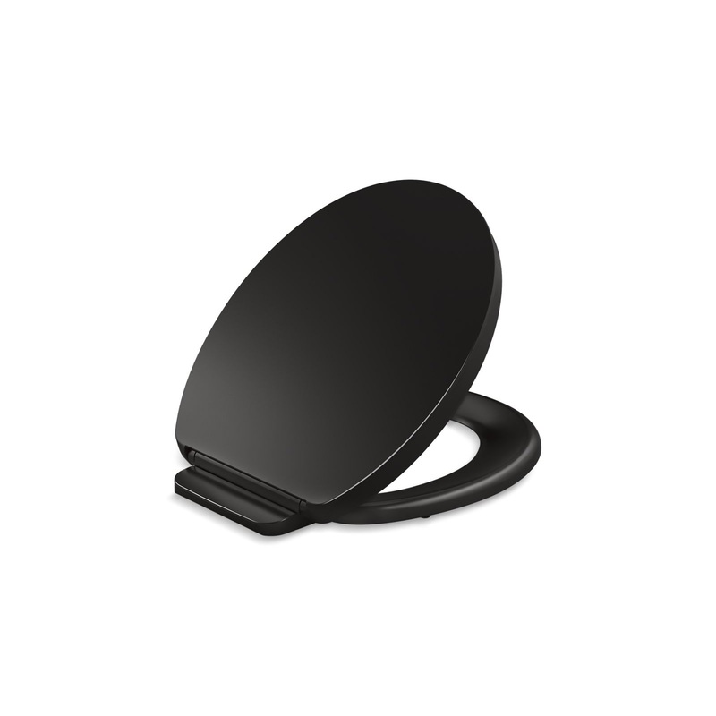 KOHLER K-26802-7 Impro Readylatch Quiet-Close Round-Front Toilet Seat In Black Black