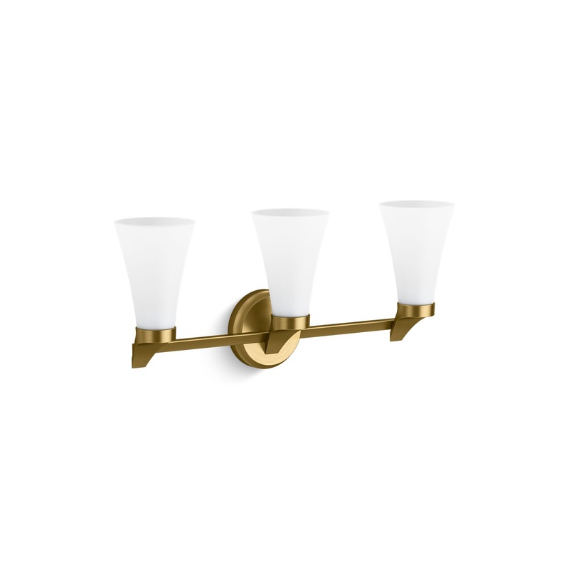 KOHLER K-26848-SC03-2GL Simplice Three-Light Sconce In Brushed Moderne Brass