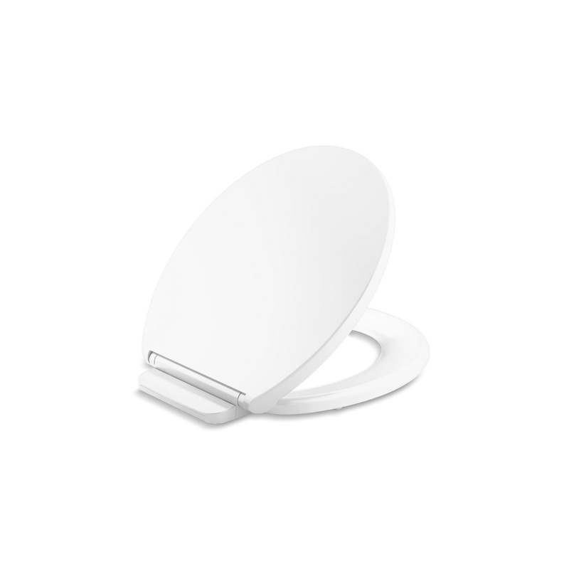 KOHLER K-27332-0 Glissade Readylatch Quiet-Close Round-Front Toilet Seat In White