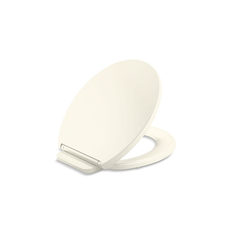 KOHLER K-27332-96 Glissade Readylatch Quiet-Close Round-Front Toilet Seat In Biscuit