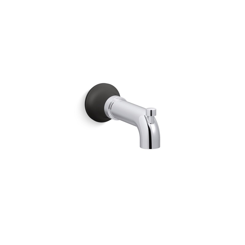 KOHLER K-27422-CBL Tone Wall-Mount Bath Spout With Diverter In Polished Chrome with Matte Black