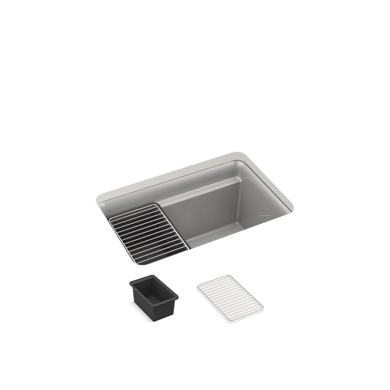 KOHLER K-27787-CM4 Cairn 27-1/2" Undermount Single-Bowl Utility Sink In Matte Grey