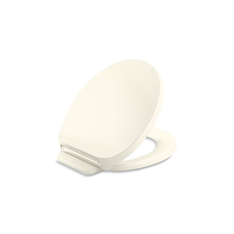 KOHLER K-28005-96 Drift Readylatch Quiet-Close Round-Front Toilet Seat In Biscuit