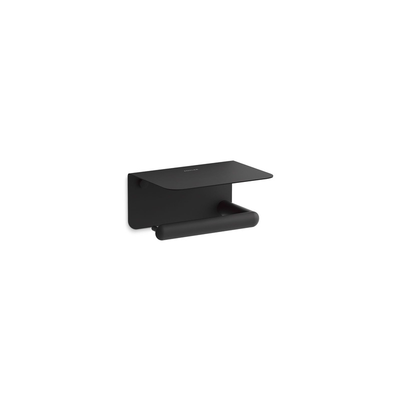 KOHLER K-29221-BL Kumin Covered Horizontal Toilet Paper Holder In Matte Black