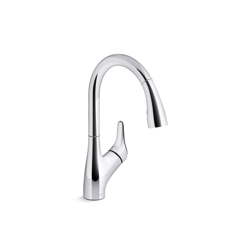 KOHLER K-30469-CP Rival Pull-Down Kitchen Sink Faucet With Two-Function Sprayhead In Polished Chrome