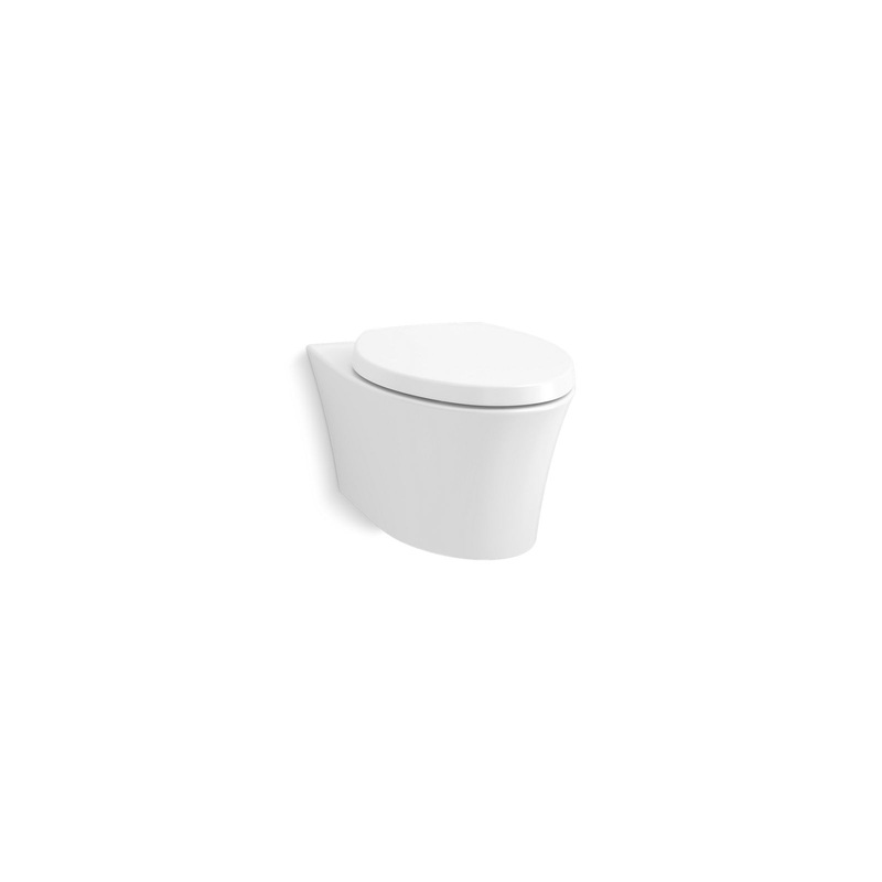 KOHLER K-31539-0 Veil Wall-Hung Compact Elongated Toilet, Dual-Flush In White