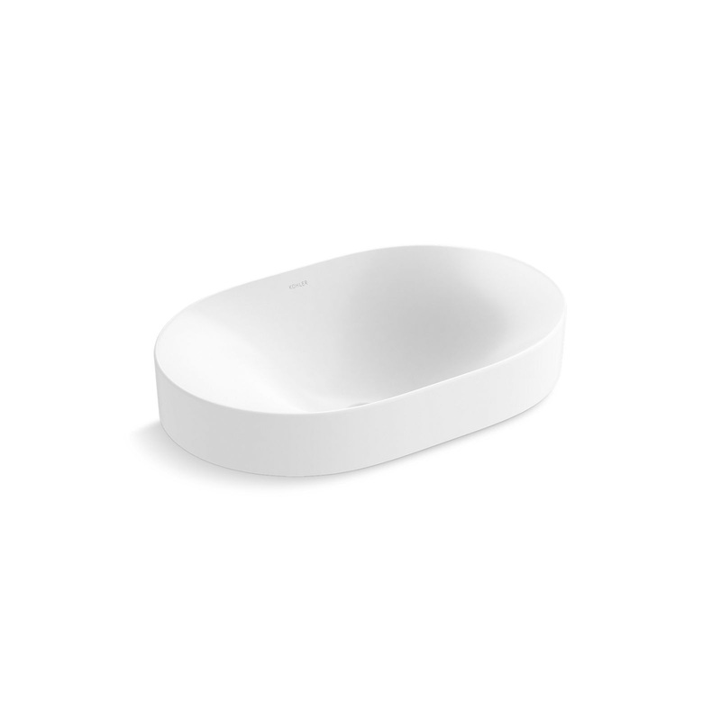 KOHLER K-31701-0 Chalice 22-3/4" Oval Vessel Bathroom Sink In White