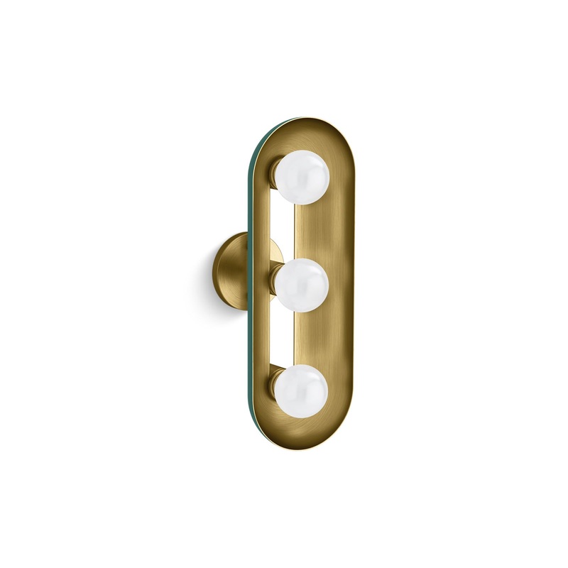 KOHLER K-31784-SC03-6GL Jabot Three-Light Sconce In Jade w/Brushed Moderne Brass Accents