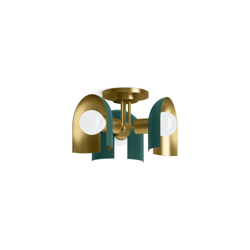 KOHLER K-31786-FM03-6GL Jabot 3-13/16" Flush-Mount In Jade w/Brushed Moderne Brass Accents