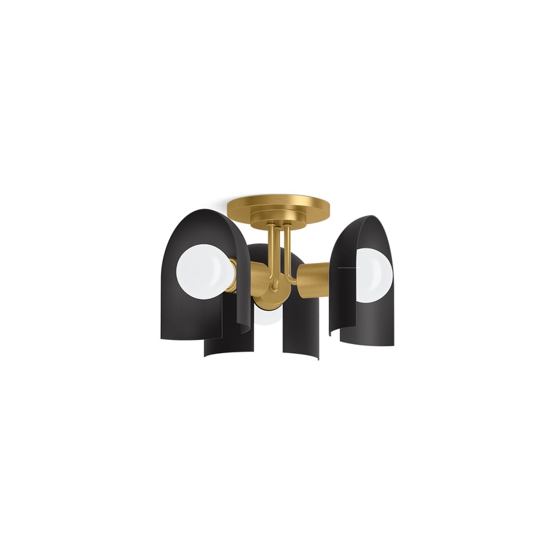 KOHLER K-31786-FM03-BML Jabot 3-13/16" Flush-Mount In Black with Brass Trim