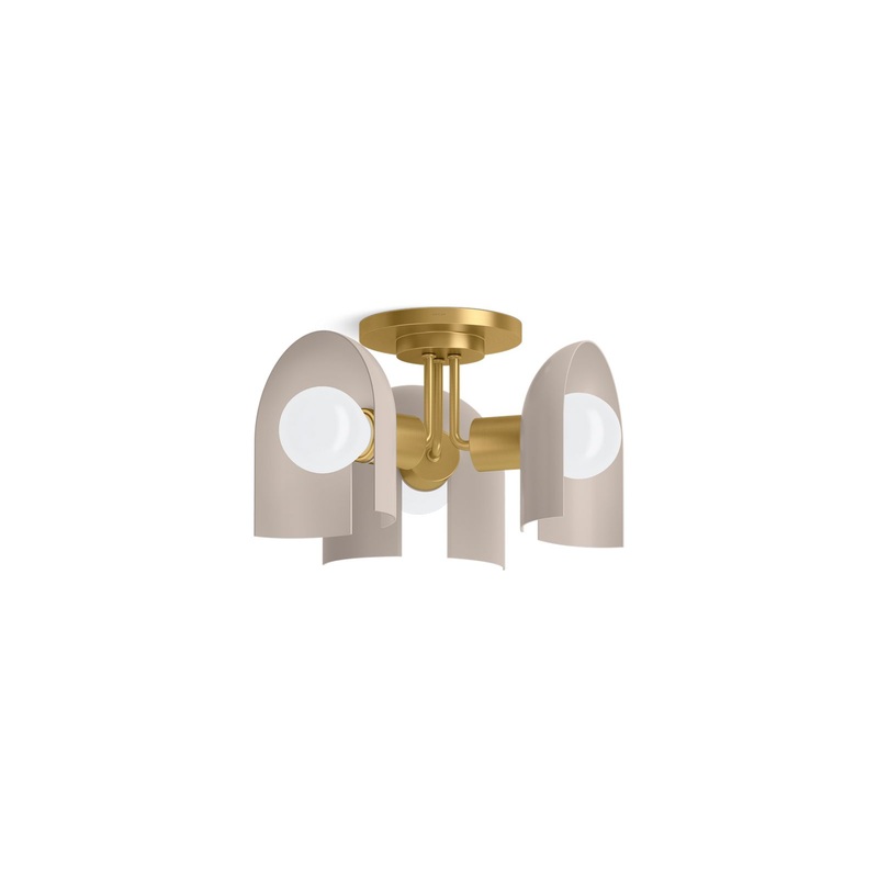 KOHLER K-31786-FM03-SLG Jabot 3-13/16" Flush-Mount In Biscuit Satin with Brushed Moderne Brass