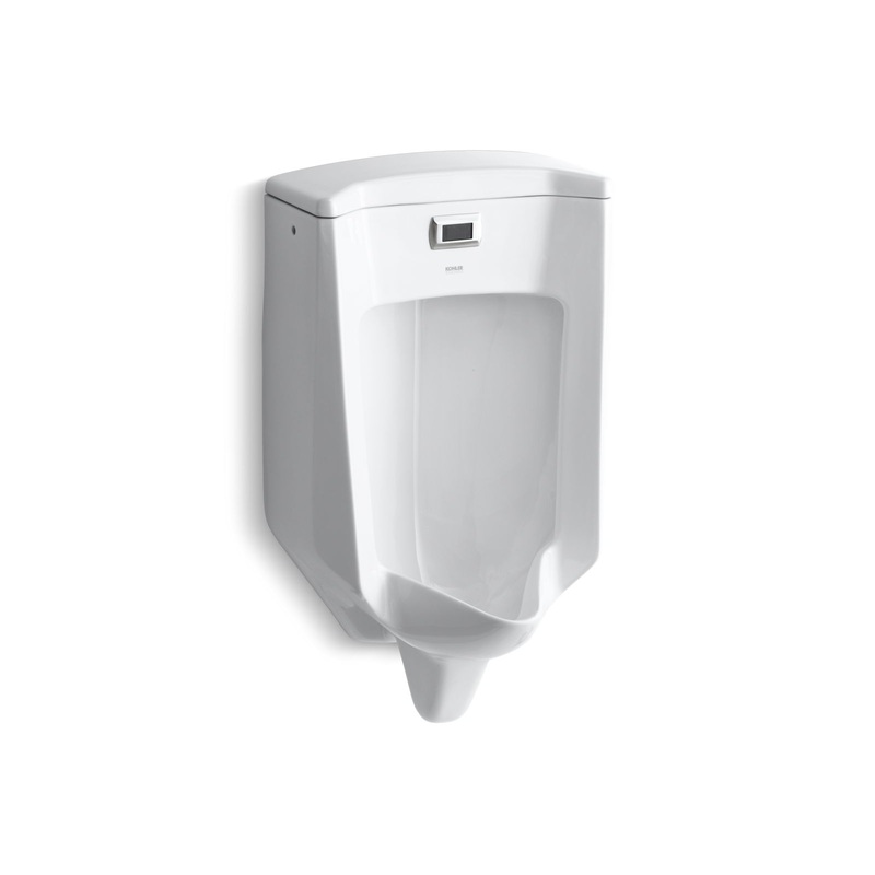 KOHLER K-32590-0 Bardon Wall-Hung Rear-Spud Touchless Urinal, 0.5 Gpf In White