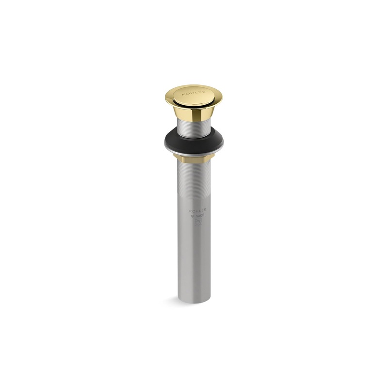 KOHLER K-33151-PB Clicker Drain Without Overflow In Vibrant Polished Brass