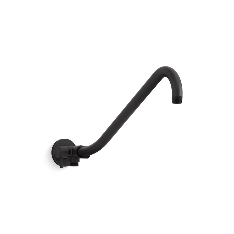 KOHLER K-76337-BL Gooseneck Rainhead Arm With 2-Way Diverter In Matte Black
