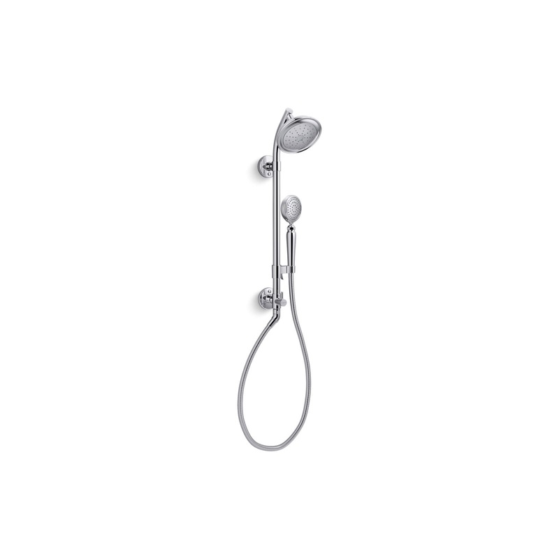 KOHLER K-76472-Y-CP Hydrorail-S Shower Column Kit With Artifacts 2.5 Gpm Showerhead And Handshower In Polished Chrome
