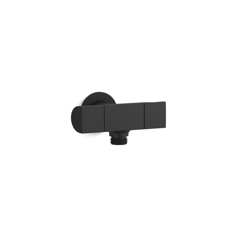 KOHLER K-98355-BL Exhale Wall-Mount Handshower Holder With Supply Elbow And Volume Control In Matte Black