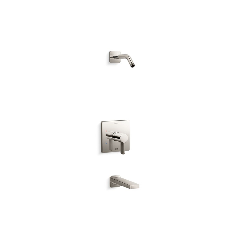 KOHLER K-TLS23502-4-SN Parallel Rite-Temp Bath And Shower Trim Kit, Without Showerhead In Vibrant Polished Nickel