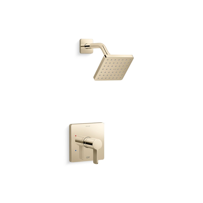KOHLER K-TS23503-4G-AF Parallel Rite-Temp Shower Trim Kit With Lever Handle,1.75 Gpm In Vibrant French Gold