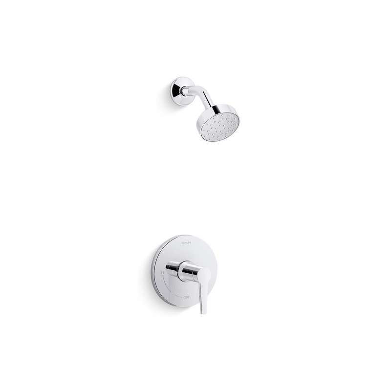 KOHLER K-TS97077-4Y-CP Pitch Rite-Temp Shower Trim Kit, 2.5 Gpm In Polished Chrome