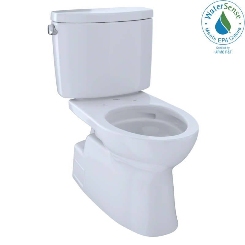 TOTO CST474CEFG#01 Vespin II Two-Piece Elongated 1.28 GPF Universal Height Skirted Design Toilet with CEFIONTECT , Cotton White