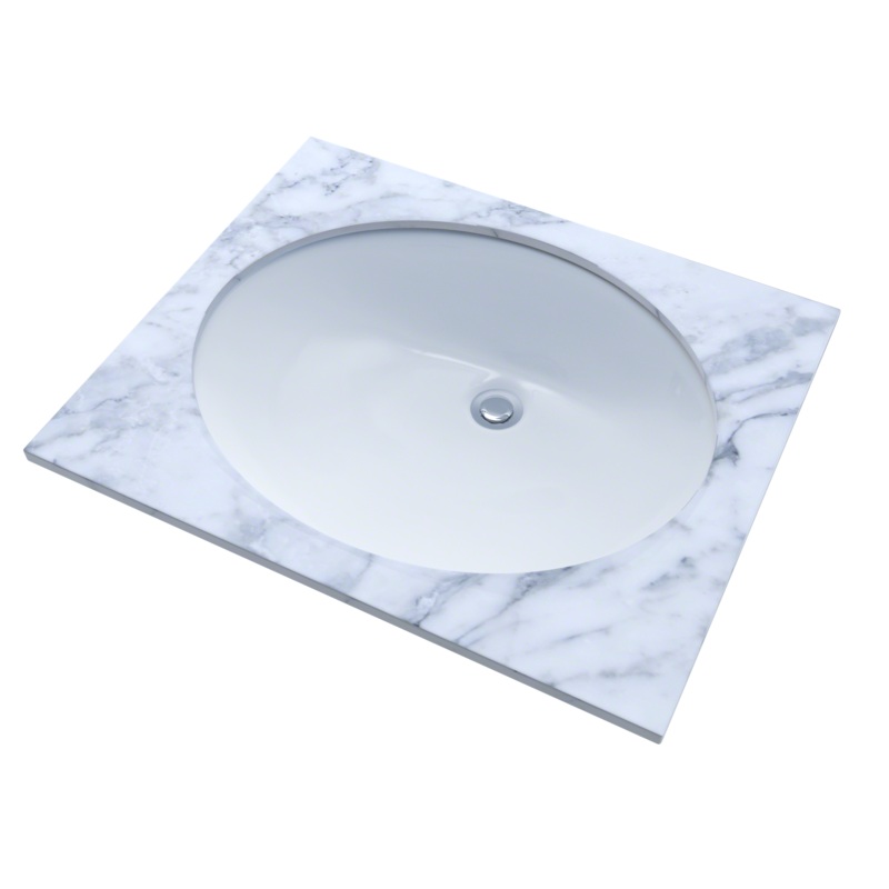 TOTO LT579G#01 Rendezvous Oval Undermount Bathroom Sink With Cefiontect - Cotton White
