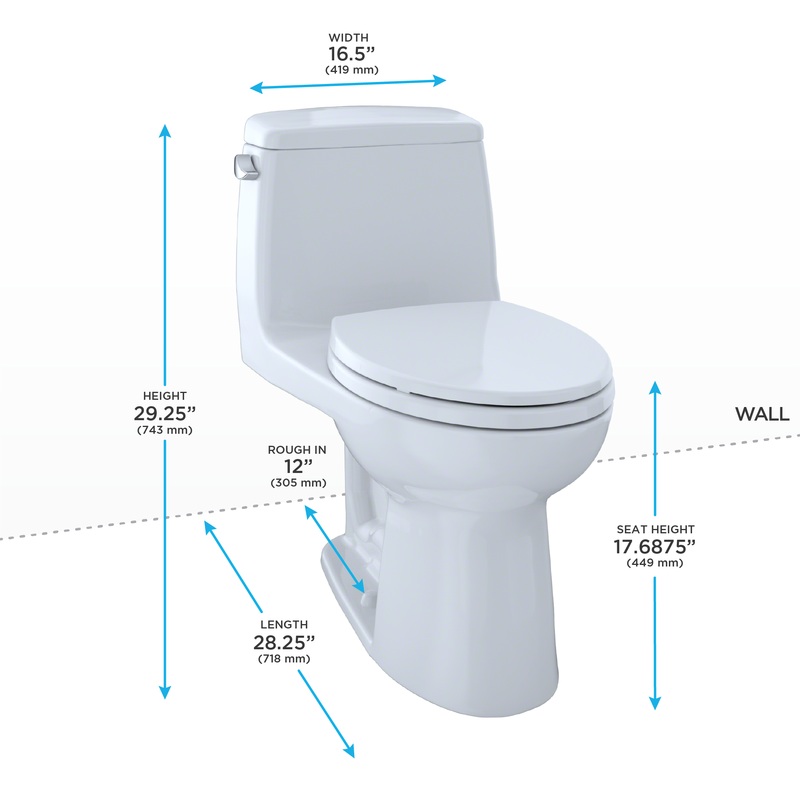 TOTO MS854114SL#01 Ultramax One-Piece Elongated 1.6 Gpf Ada Compliant Toilet - Cotton White