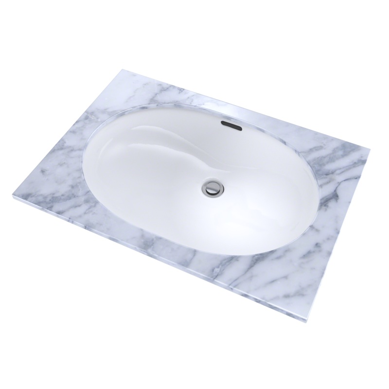TOTO LT546G#01 Oval 19-11/16" X 13-3/4" Undermount Bathroom Sink With Cefiontect - Cotton White