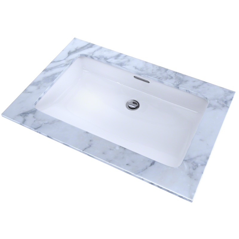 TOTO LT191G#01 Rectangular Undermount Bathroom Sink With Cefiontect - Cotton White