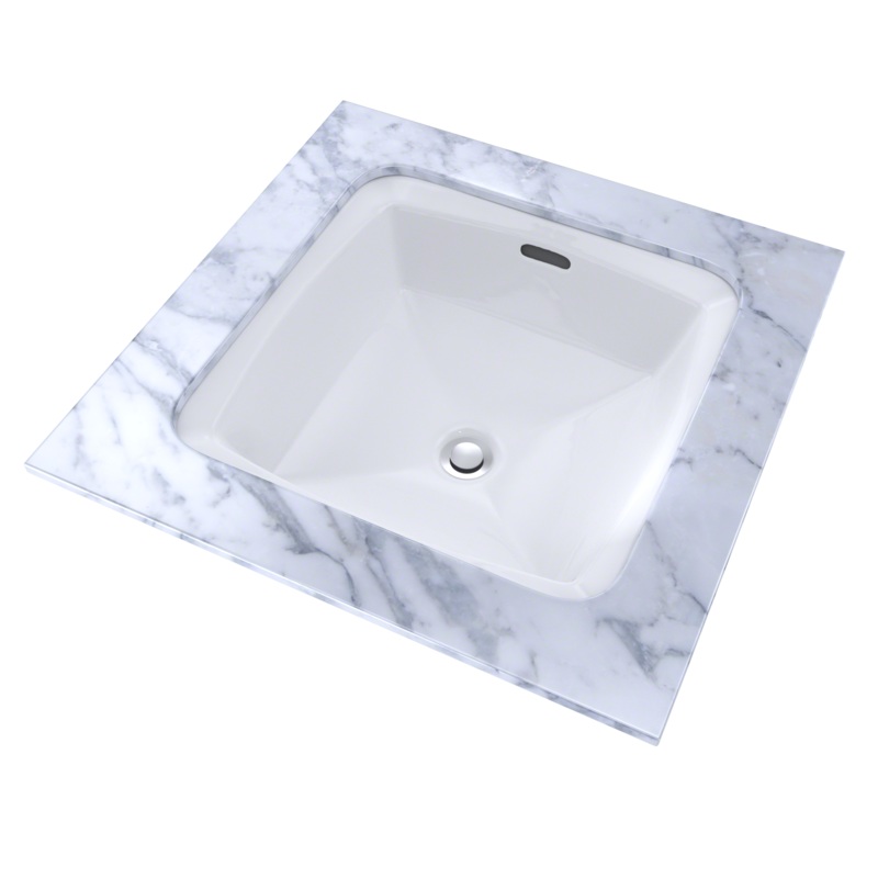 TOTO LT491G#01 Connelly Square Undermount Bathroom Sink With Cefiontect - Cotton White