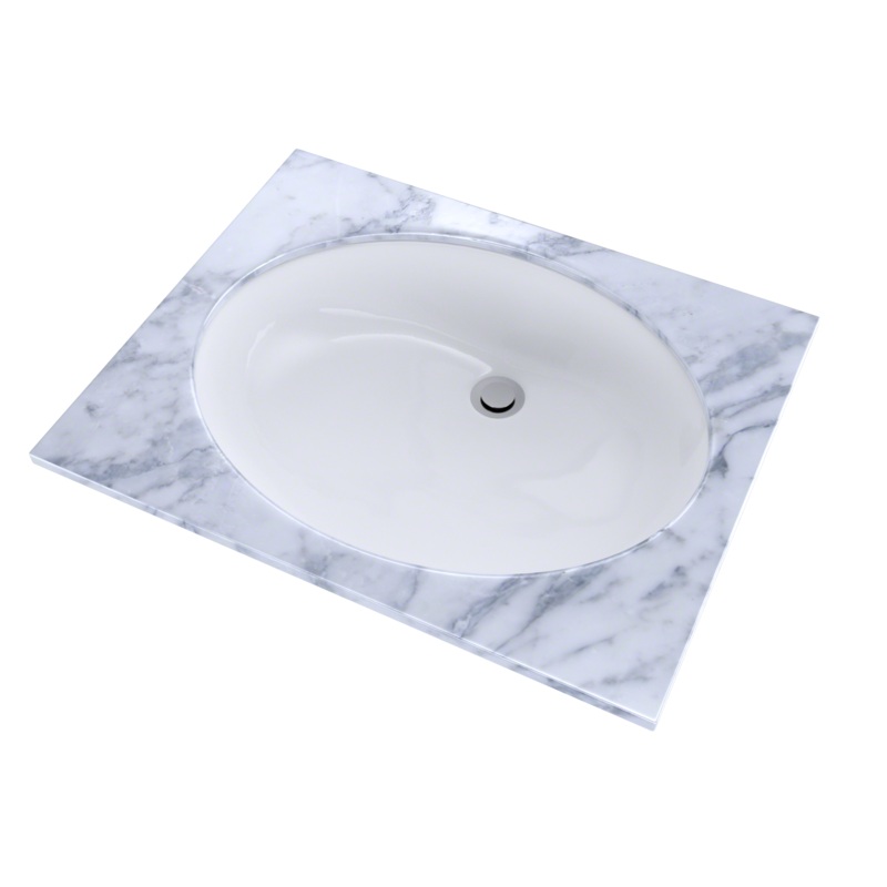 TOTO LT597G#01 Dantesca Oval Undermount Bathroom Sink With Cefiontect - Cotton White