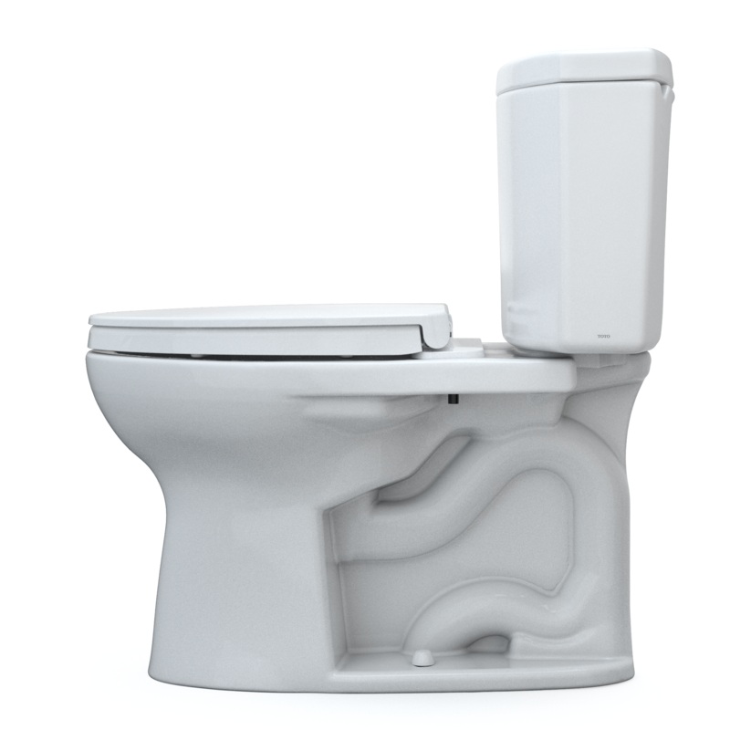 TOTO MS454124CEFG#01 Drake Ii Two-Piece Elongated 1.28 Gpf Universal Height Toilet With Cefiontect And Ss124 Softclose Seat - Cotton White