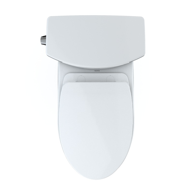TOTO MS454124CUFG#01 Drake Ii 1G Two-Piece Elongated 1.0 Gpf Universal Height Toilet With Cefiontect And Ss124 Softclose Seat - Cotton White