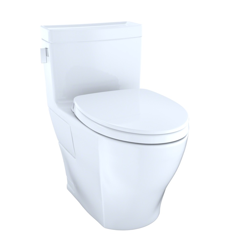TOTO MS624124CEFG#01 Legato Washlet+ One-Piece Elongated 1.28 Gpf Universal Height Skirted Toilet With Cefiontect - Cotton White