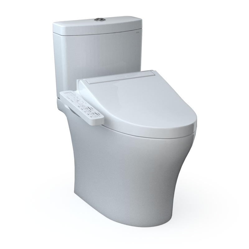 TOTO MW4463074CEMGN#01 Totowashlet+  Aquia Iv Two-Piece Elongated Dual Flush 1.28 And 0.9 Gpf Toilet And Washlet C2 Bidet Seat - Cotton White