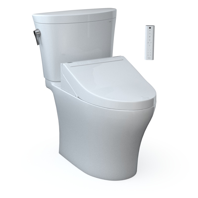 TOTO MW4483084CEMFGN#01 Washlet+ Aquia Iv Arc Two-Piece Elongated Dual Flush 1.28 And 0.9 Gpf Toilet With C5 Bidet Seat - Cotton White